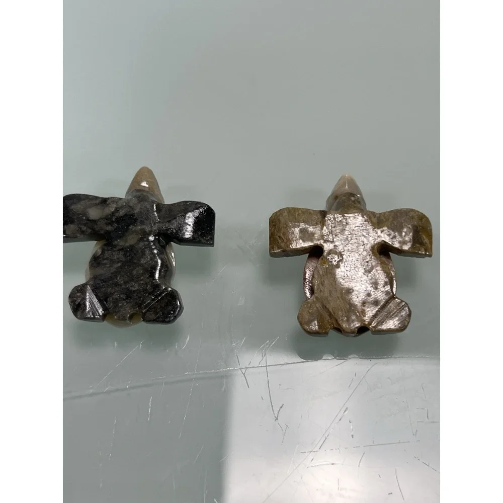 Sea Turtle Figurines Handcrafted In Ecuador Stone Carved Pair Decor